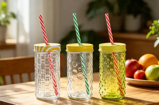 Eco-friendly Wide Mouth Glass Drinking Bottles with Durable Design